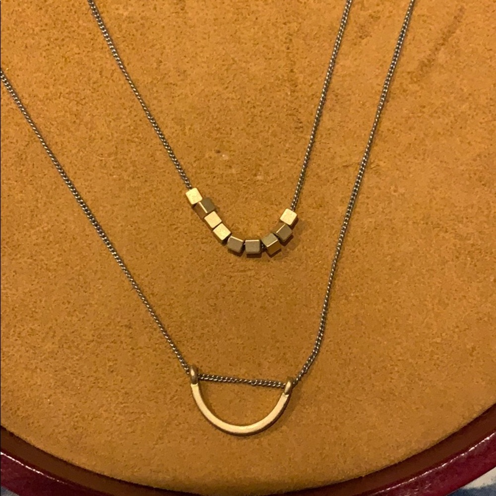Layered necklace pair